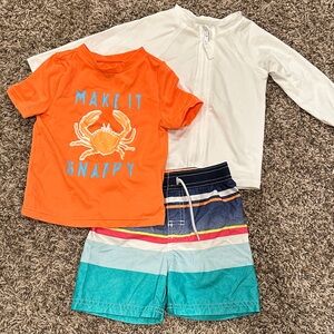 Orange and Blue Swim Shorts with matching tops